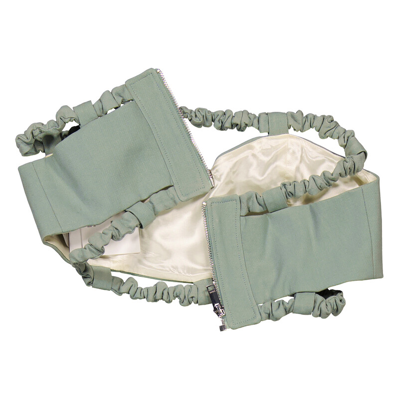 Ganni Ladies Green Bay Suiting Strapless Crop Top, Brand Size 34