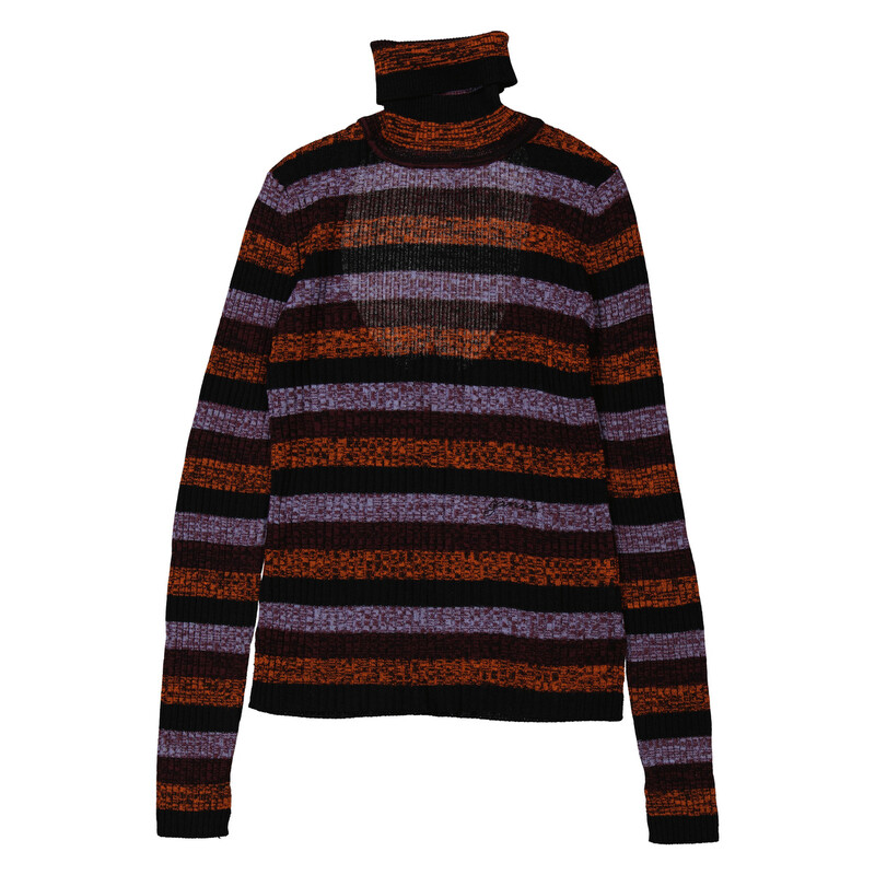 Cache Col Ganni Ganni Merino-Rib Open Back Sprayed Highneck Jumper, Size Medium K2038 ...