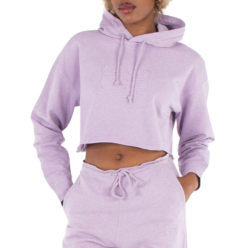 ganniホース柄ブラウスtogaパトウ Ganni Misty Lilac Isoli Cropped Oversized Hoodie, Size XXS/XS