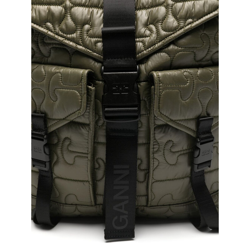 Cache Col Ganni Ganni Quilted Nylon Backpack B2080004861 5715897021995 - Handbags ...