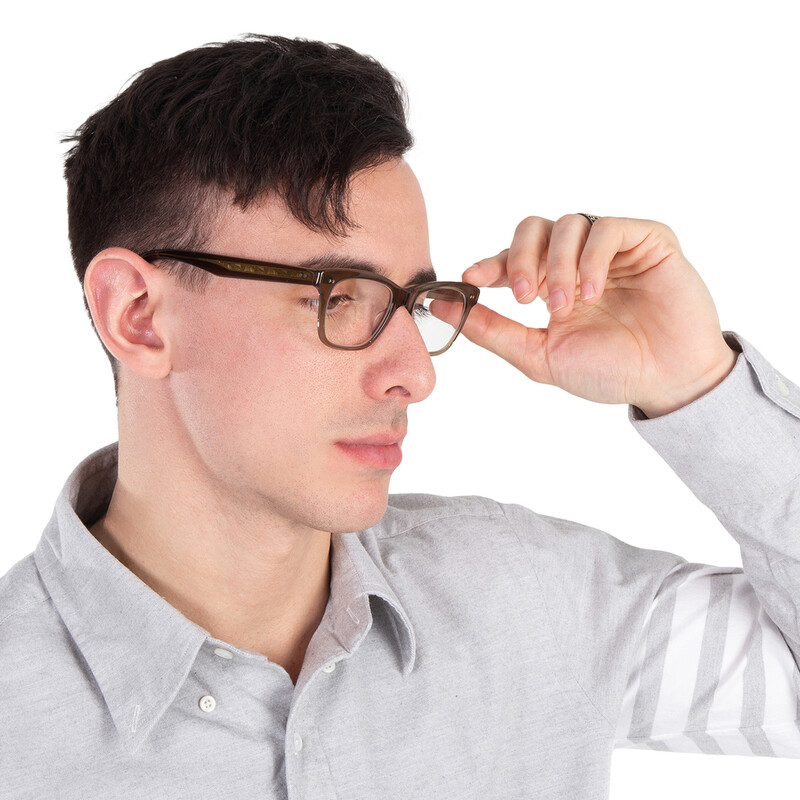 Garrett Leight BUCHANAN Demo Square Eyeglasses 1136 OLIO 49