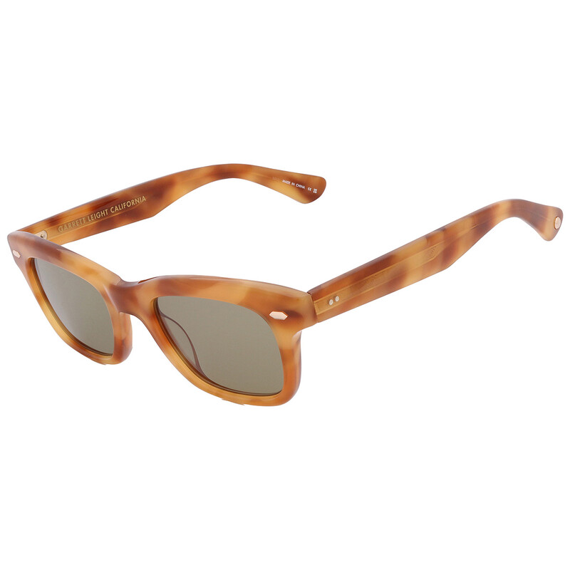 Garrett Leight GROVE SUN Green Rectangular Sunglasses 2143 EMT/GRN