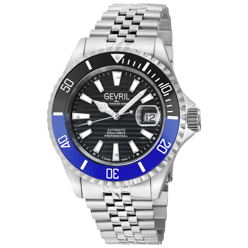 Gevril Chambers Black Dial Men's Watch 42607 840840152275 - Jomashop