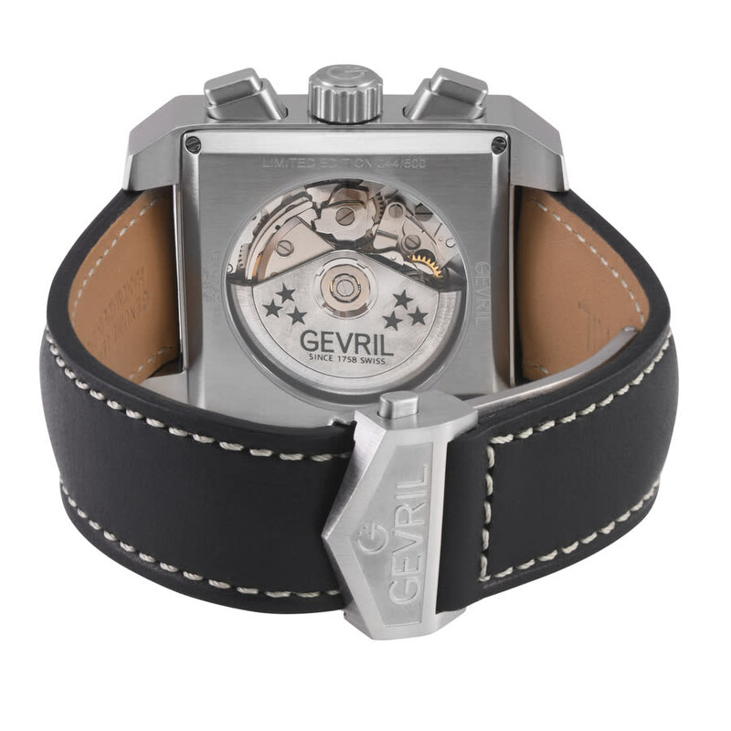 Gevril Herald Square Chronograph Automatic Black Dial Men's Watch