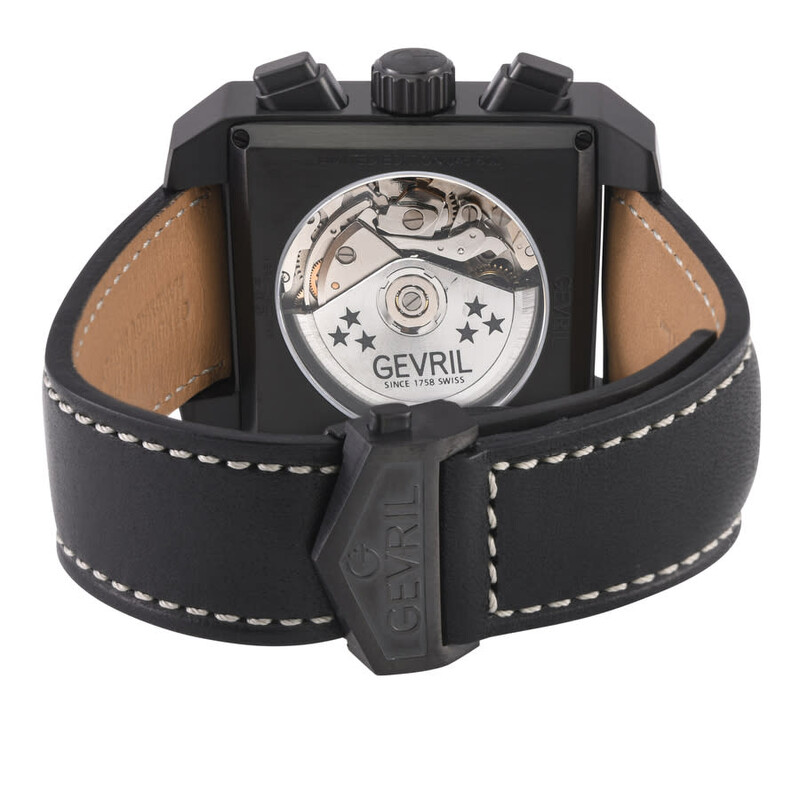 Gevril Herald Square Chronograph Automatic Black Dial Men's Watch
