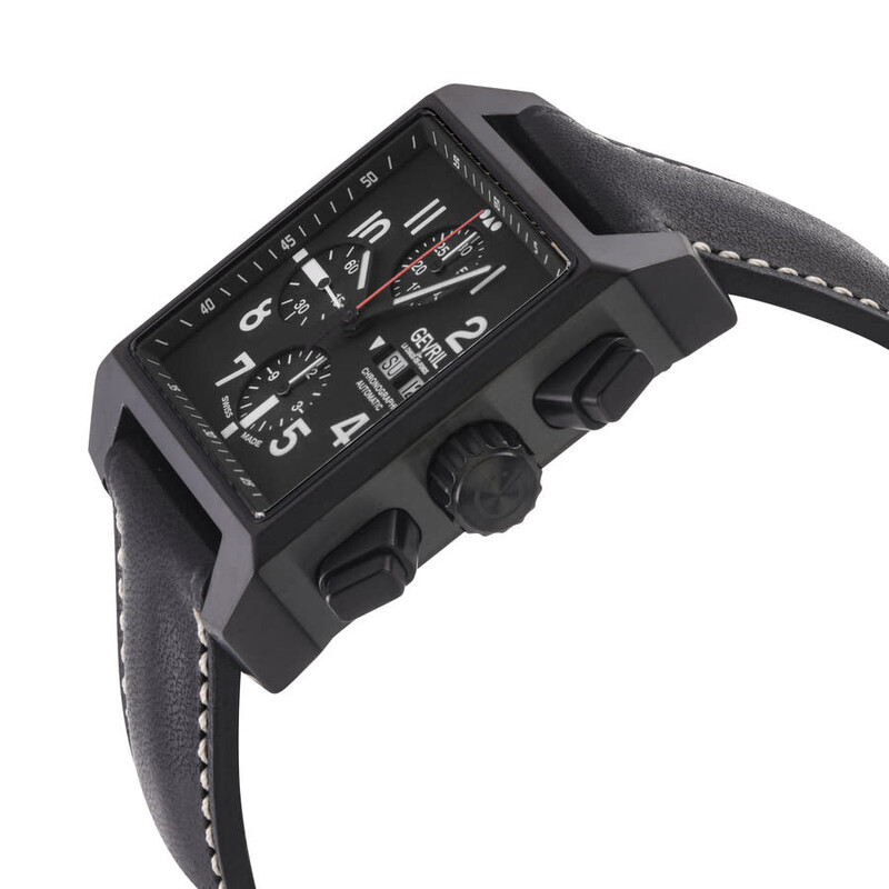 Gevril Herald Square Chronograph Automatic Black Dial Men's Watch