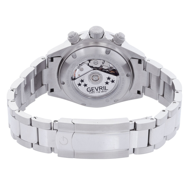 Gevril New Amsterdam Chronograph Automatic Black Dial Men's Watch