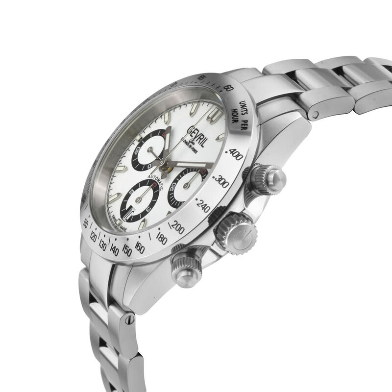 Gevril New Amsterdam Chronograph Automatic White Dial Men's Watch