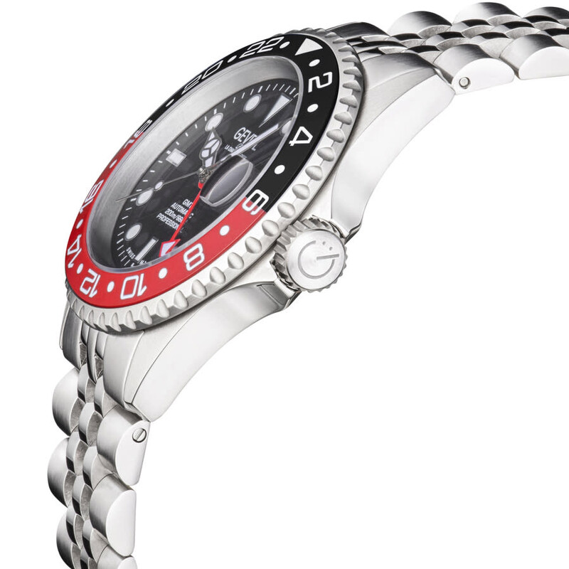 Gevril Wall Street GMT Black Dial Coke Bezel Men's Watch 4954B
