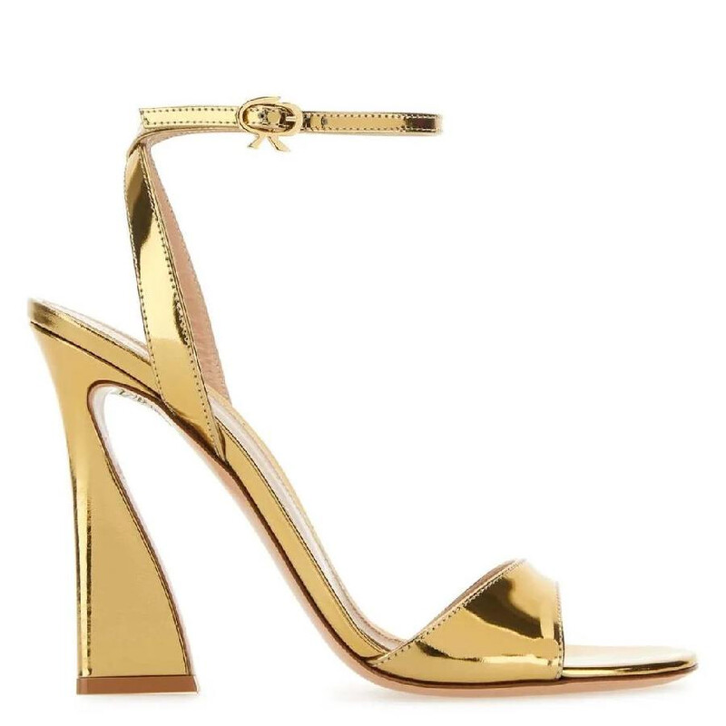 Gianvito Rossi Gold Leather Aura Sandals, Brand Size 36 ( US Size