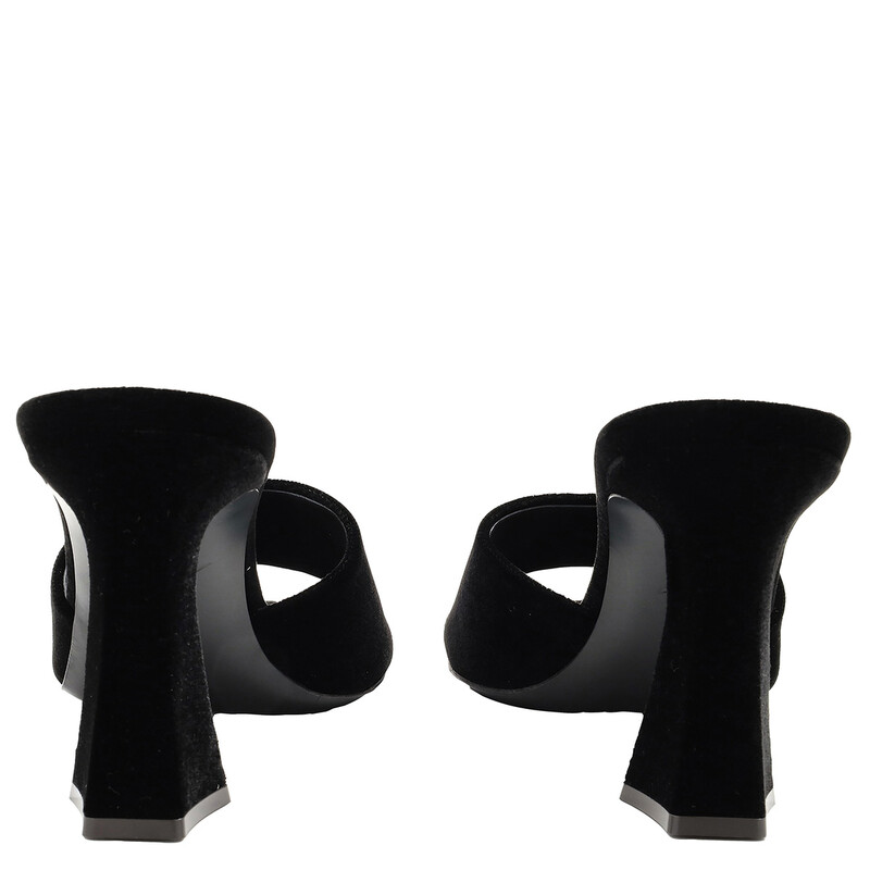 Giuseppe Zanotti Black Solhene Velvet-Effect Mules, Brand Size 35