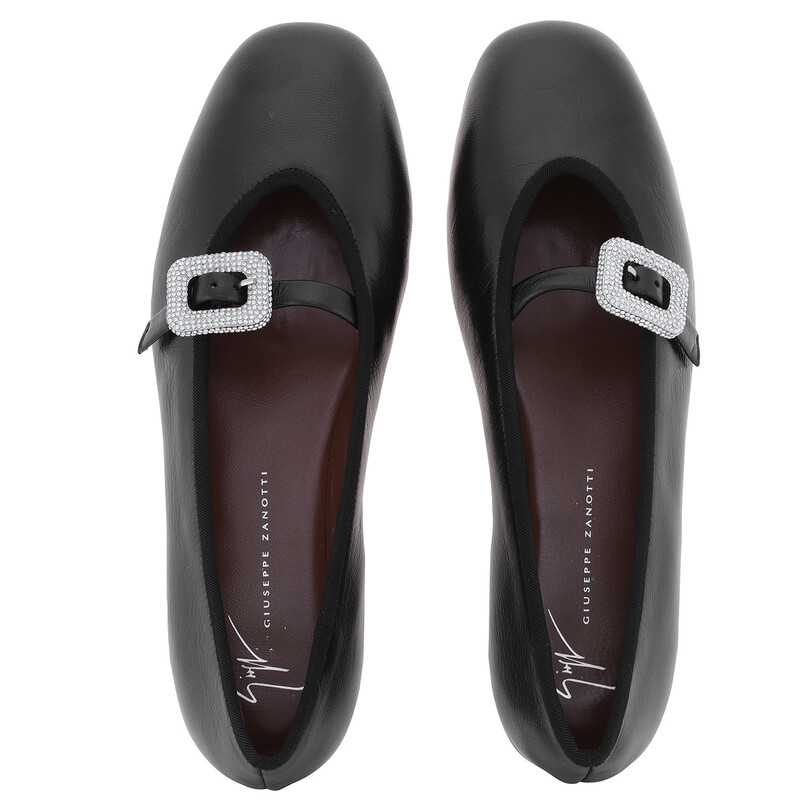 Giuseppe Zanotti Georgia Buckle Mary Jane Ballet Flats, Brand Size
