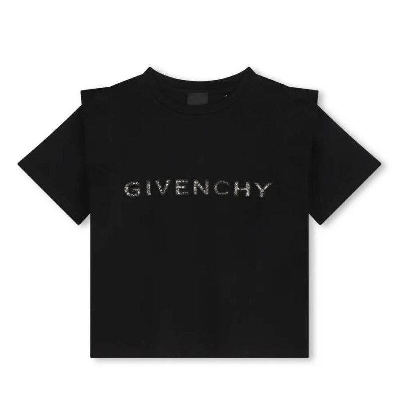 PUPU　新品未使用 GIVENCHY レディース 半袖 Tシャツ 黒 Givenchy Girls 4G-Embellished Cotton Jersey T-Shirt, Size 10Y