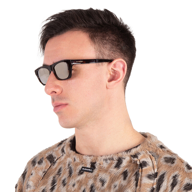 Givenchy Grey Mirror Square Men's Sunglasses GV40026U 52C 55