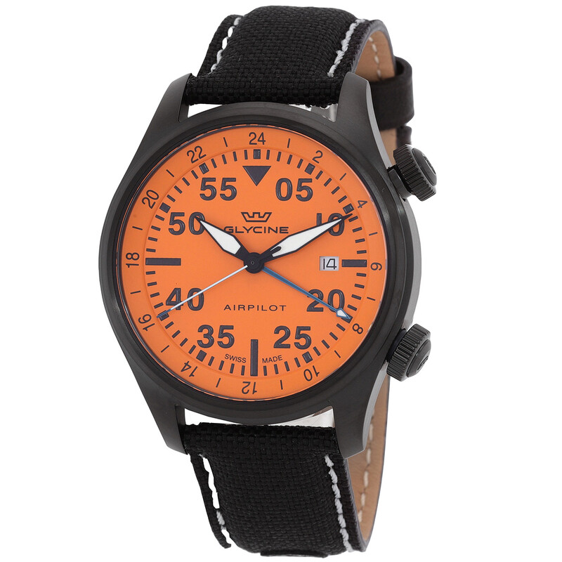 Glycine Airpilot GMT Quartz Orange Dial Men's Watch GL0436