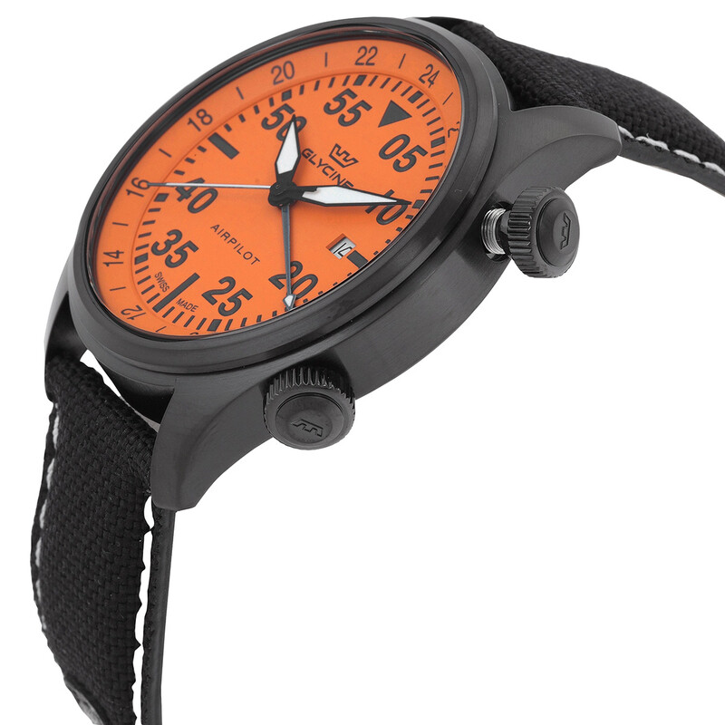 Glycine Airpilot GMT Quartz Orange Dial Men's Watch GL0436
