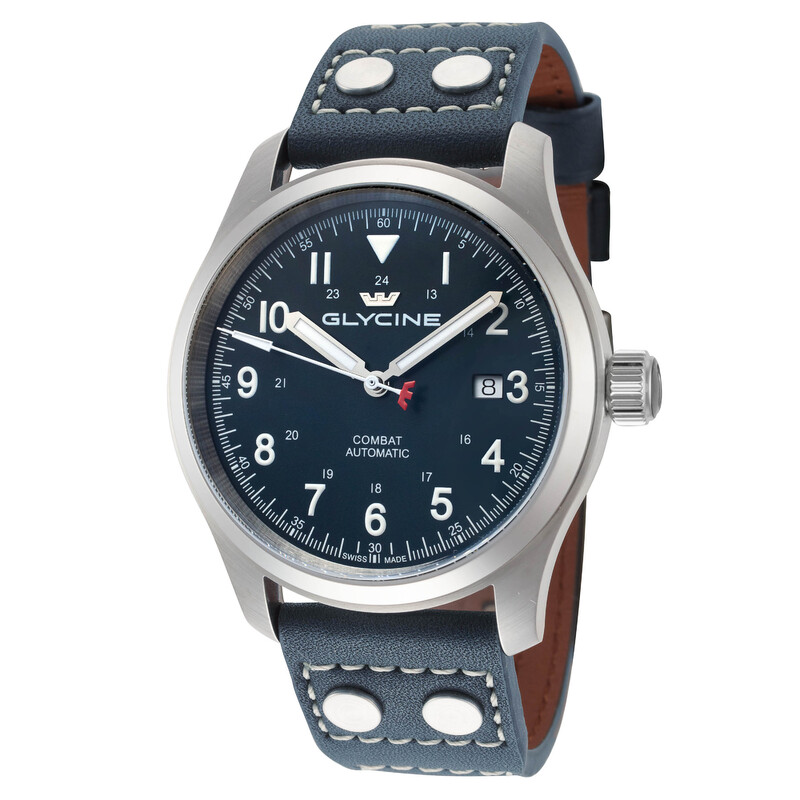 Glycine Men's 42 mm Combat Field Automatic Blue Dial Watch