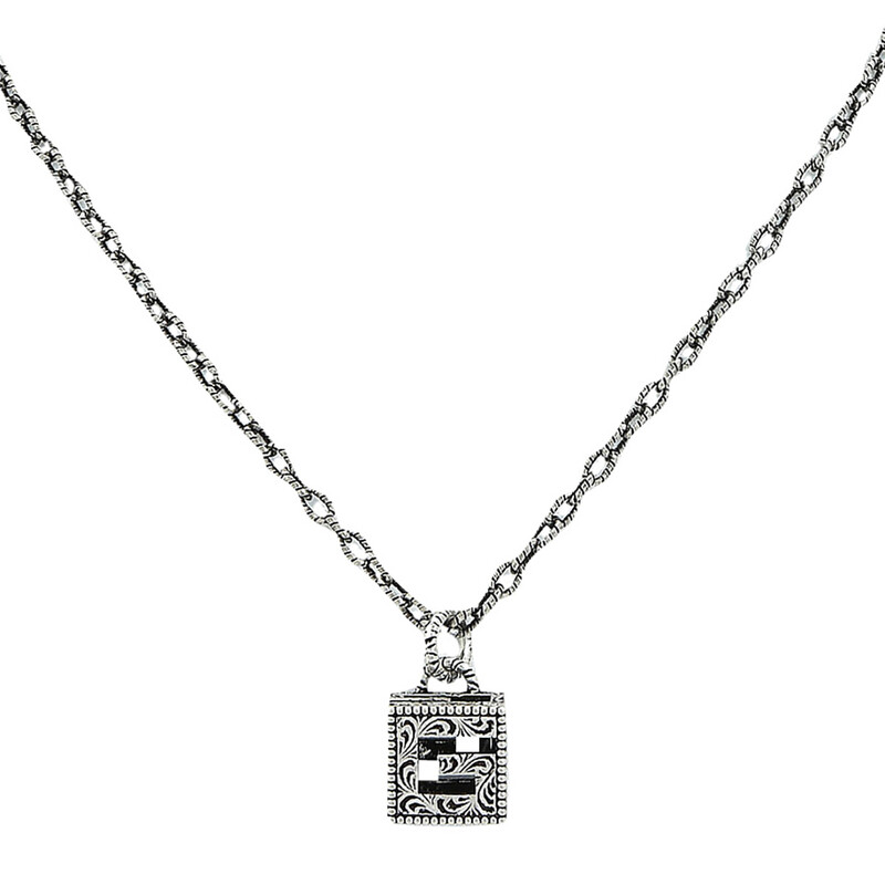 美品　GUCCI Gキューブペンダント Gucci Aged Sterling Silver G Cube Necklace YBB552768001 - Jewelry