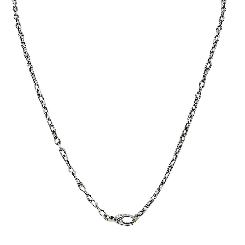 Gucci Aged Sterling Silver G Cube Necklace YBB552768001 - Jewelry