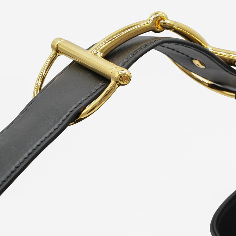 Gucci Black Leather Maxi Horsebit Shoulder Bag 850546AAFK4_1000