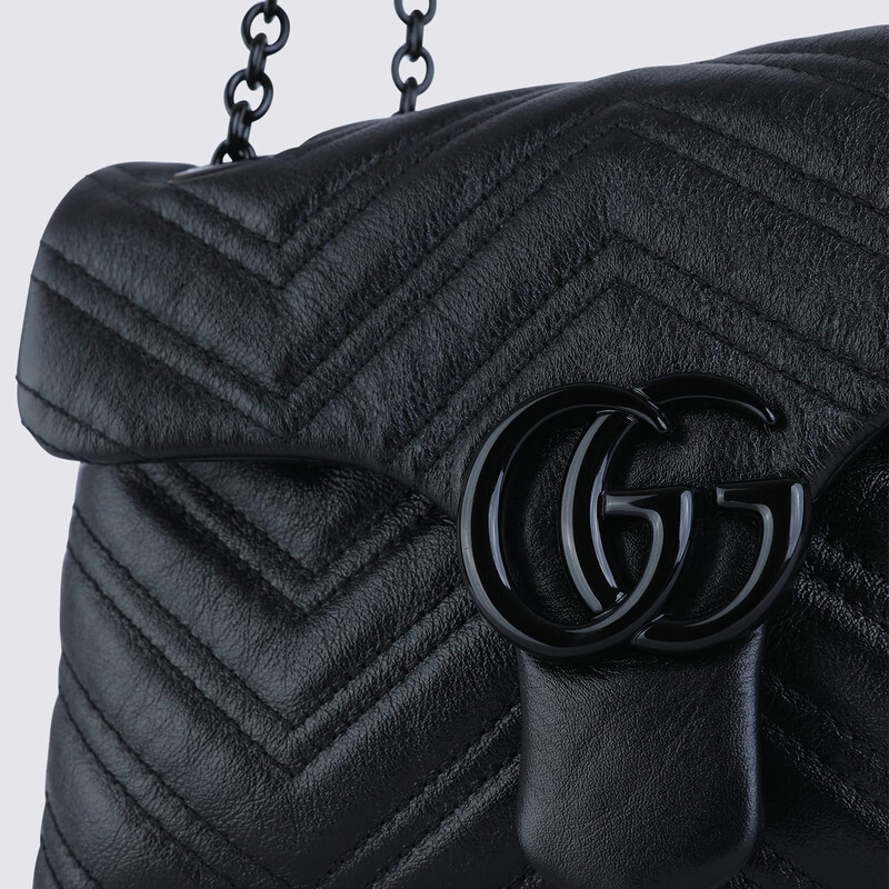 Gucci Black Leather Shoulder Bag 855371AAFS11000 - Handbags - Jomashop