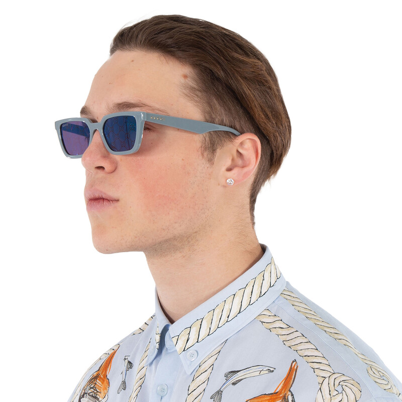 Gucci Blue Logo Rectangular Men display picture 3