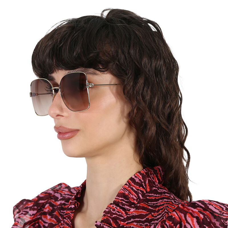 Gucci Brown Butterfly Ladies Sunglasses GG1282SA 003 62