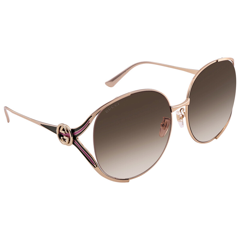 Gucci Brown Gradient Oval Ladies Sunglasses GG0225S 007 63  display picture 2
