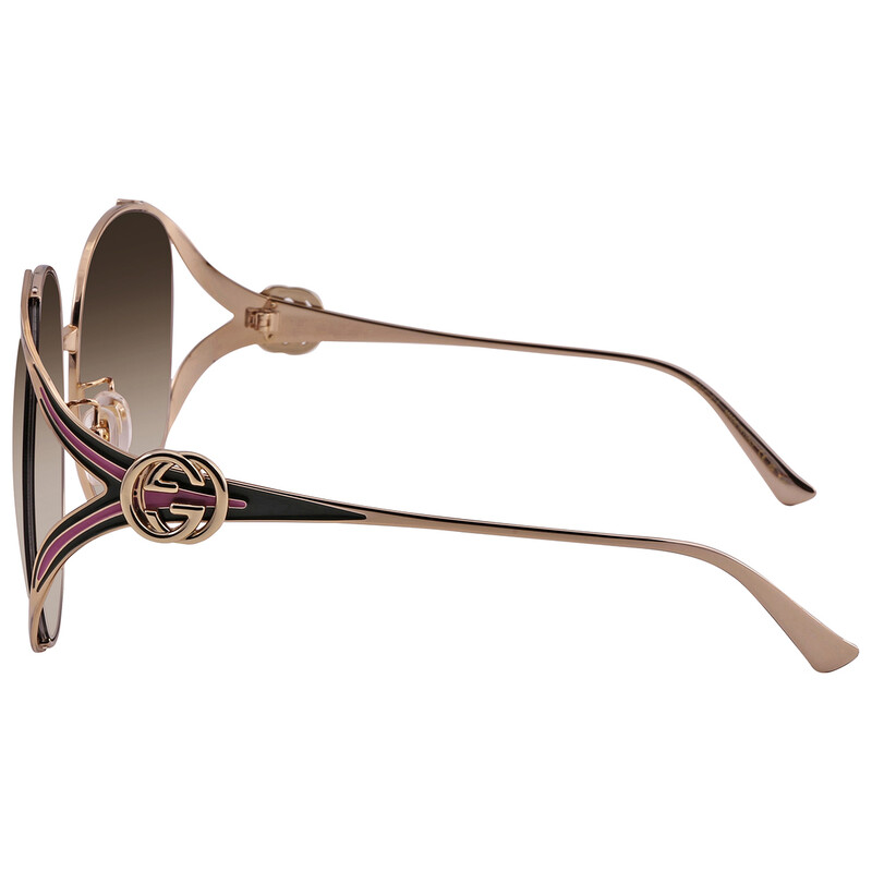 Gucci Brown Gradient Oval Ladies Sunglasses GG0225S 007 63