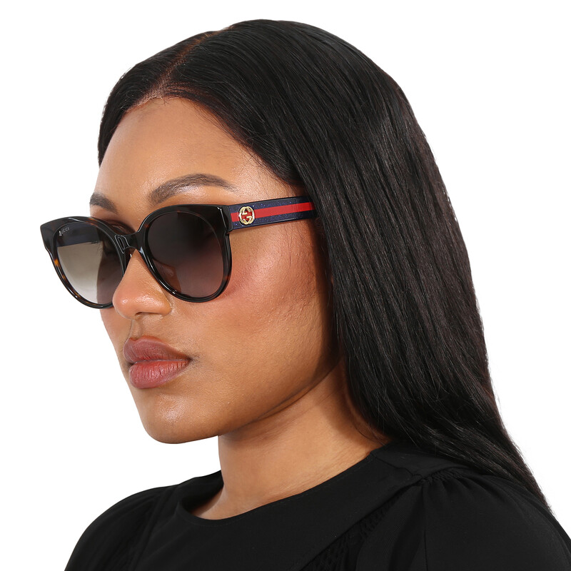 Gucci Brown Gradient Round Ladies Sunglasses GG0035SN 004 54 