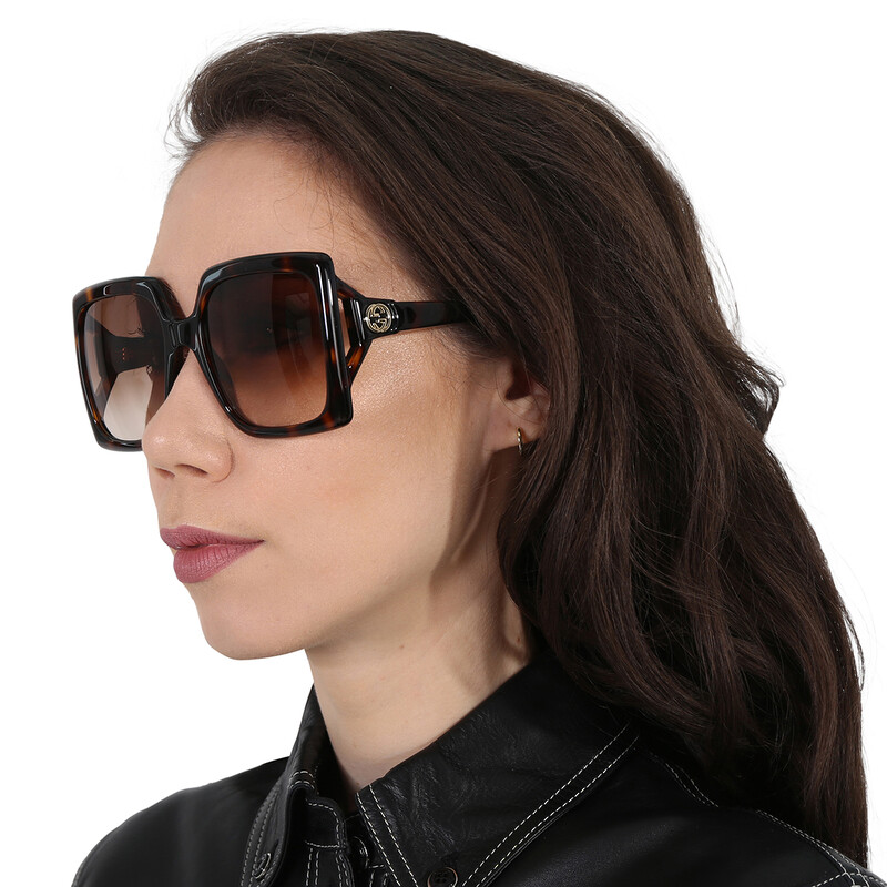 Gucci Brown Gradient Square Ladies Sunglasses GG0876S 002 60