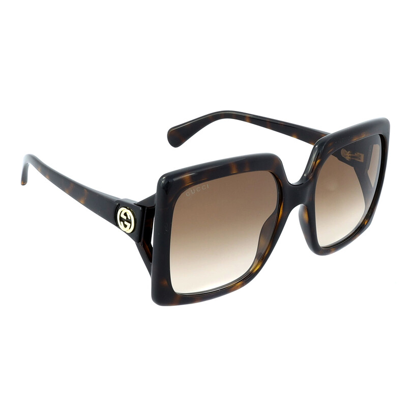 Gucci Brown Gradient Square Ladies Sunglasses GG0876S 002 60