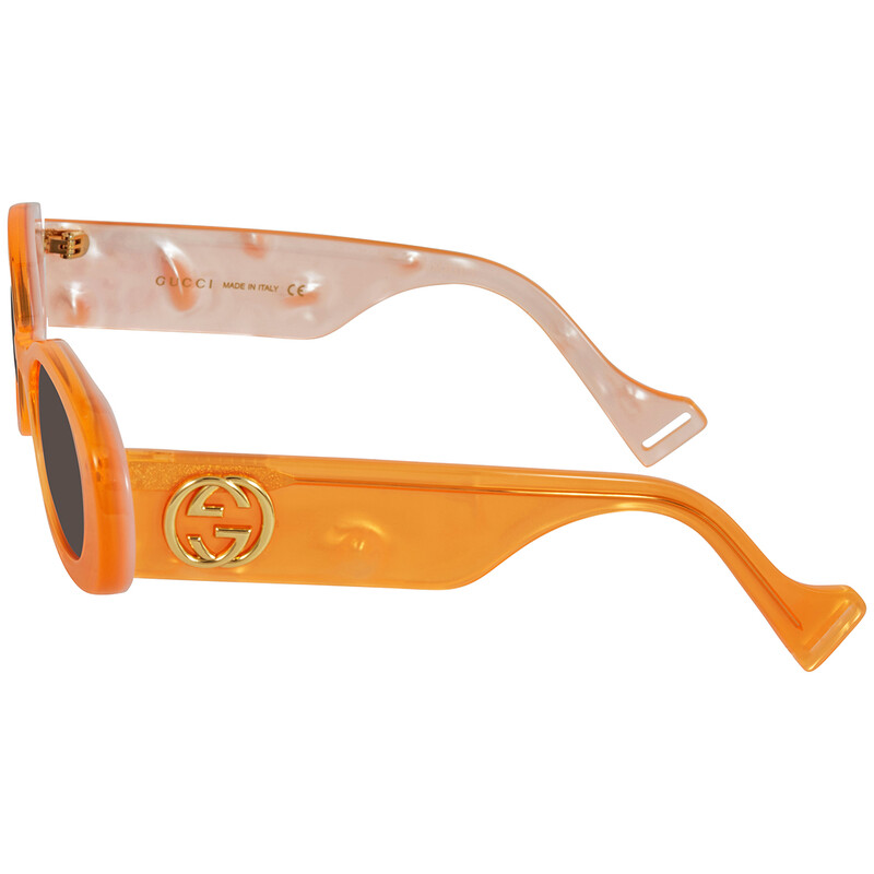 【美品】GUCCI オレンジ サングラス ケース付き　gg0517s Gucci Brown Oval Ladies Sunglasses GG0517S00552 GG0517S 005 52