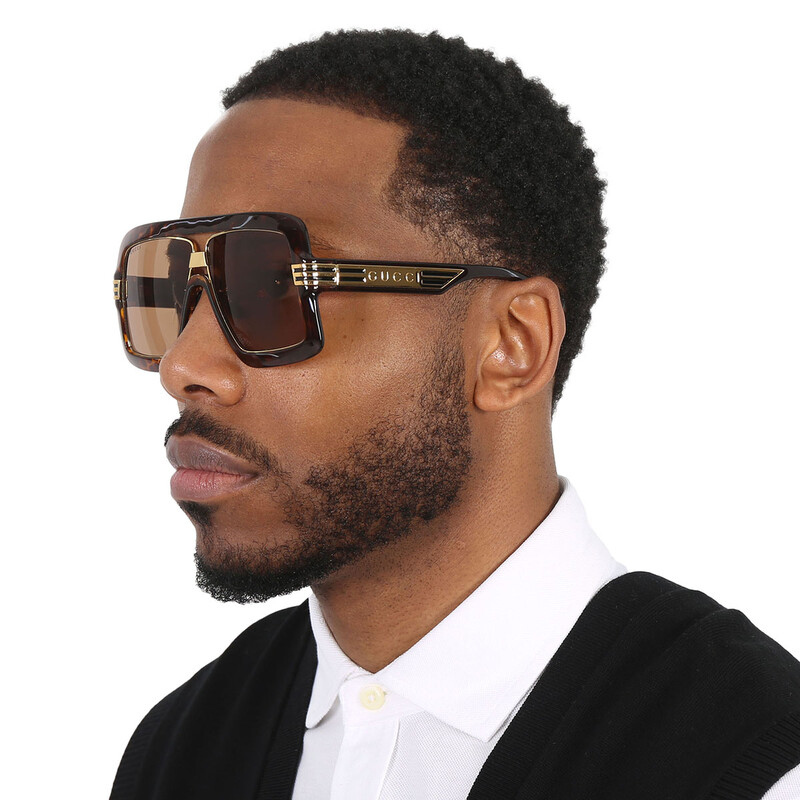 Gucci Brown Shield Unisex Sunglasses GG0900S 002 60  display picture 2