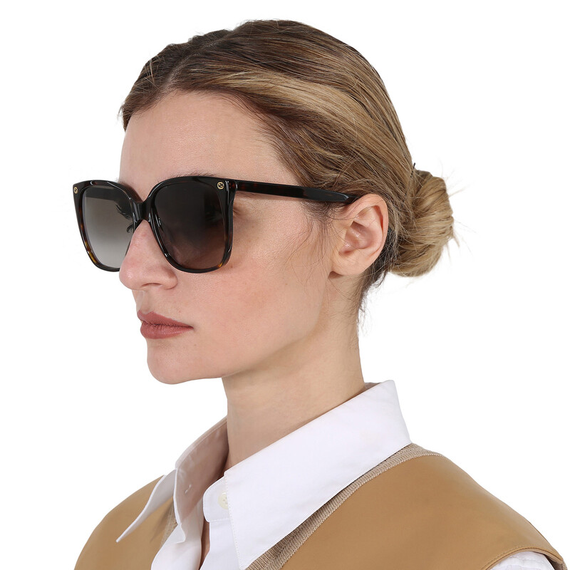 Gucci Brown Gradient Cat Eye Ladies Sunglasses GG0022S 003 57