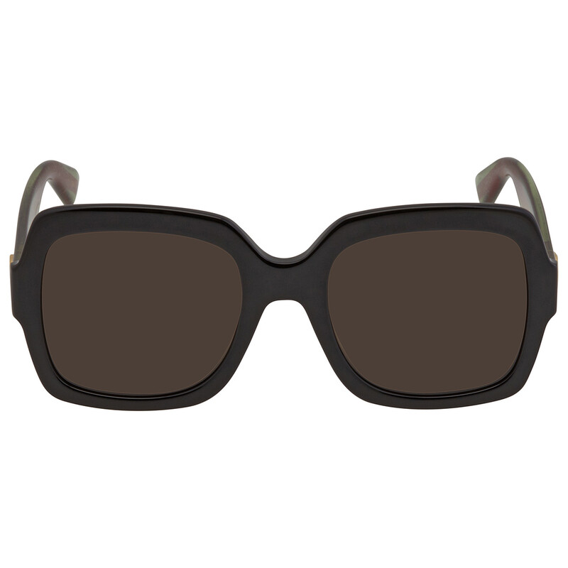 Gucci サングラス ブラック/ブラウン Gucci Brown Square Ladies Sunglasses GG0036SN 002 54 889652385389