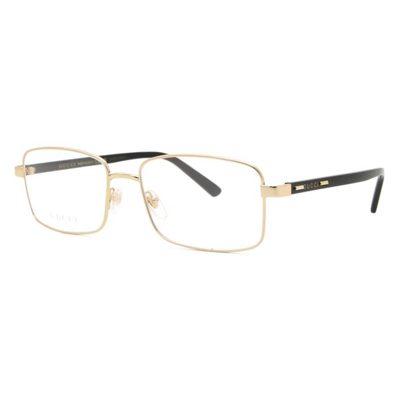 Gucci gold rectangular eyeglasses