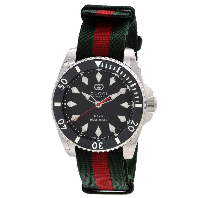 GUCCI 置時計 ブラック/シルバー　201 SWISS MADE クォーツ GUCCI YA126456 G-Timeless Date Black Dial Diamond 126.4 Series