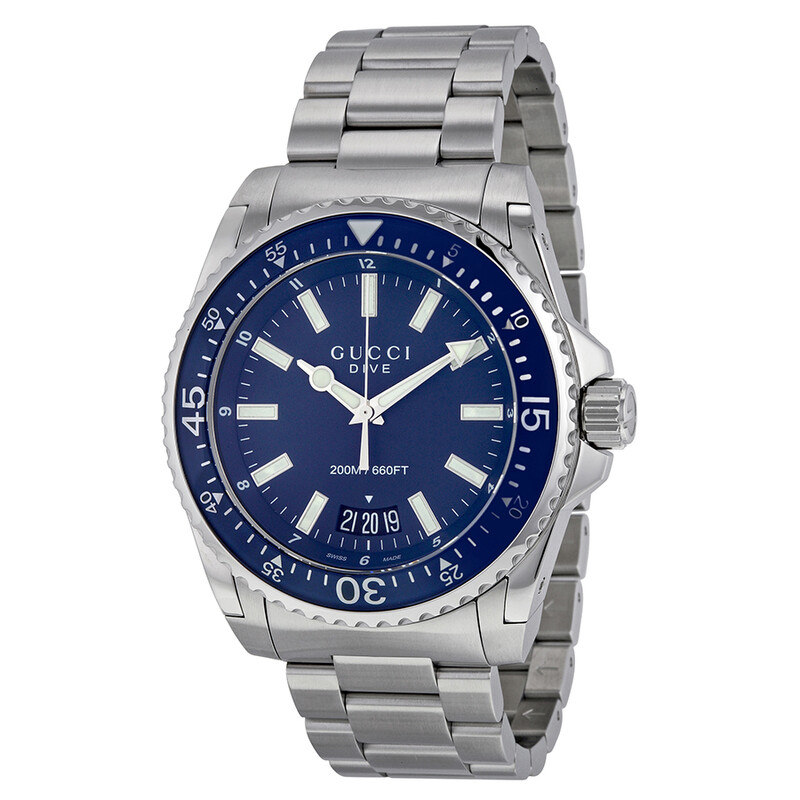 Gucci Dive Blue Dial Stainless Steel Men's Watch YA136203