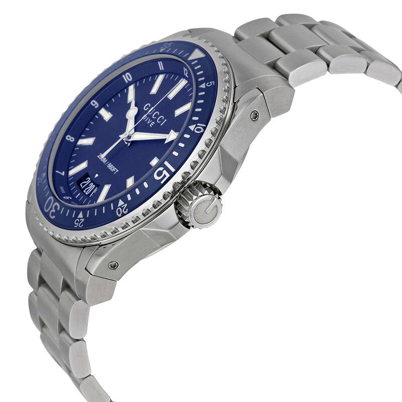Gucci Dive Blue Dial Stainless Steel Men's Watch YA136203