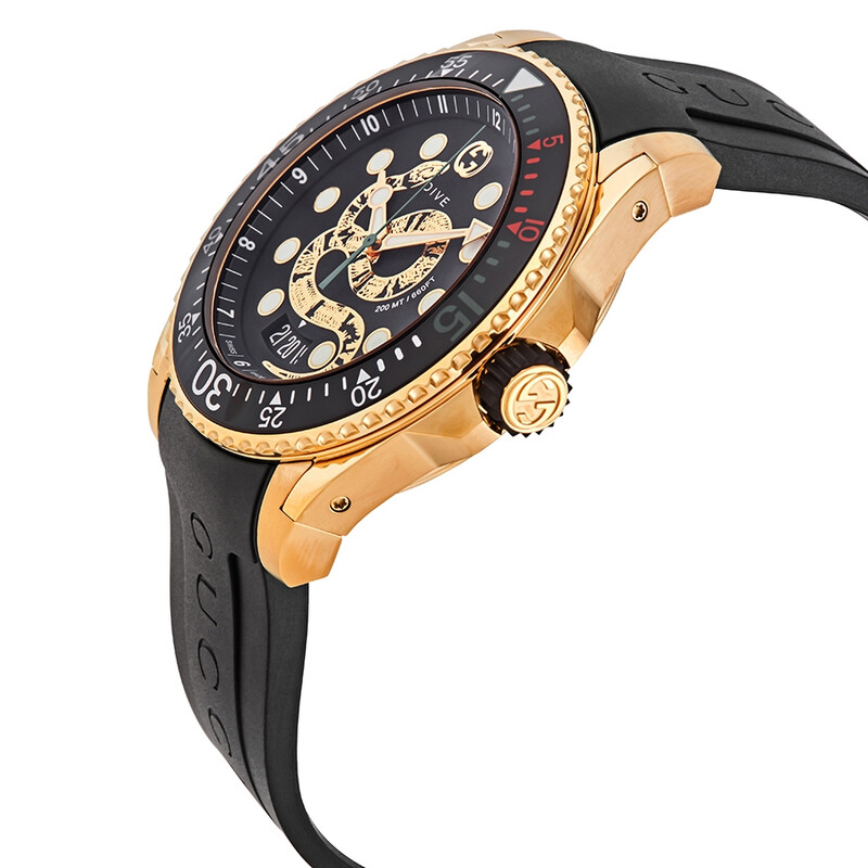 GUCHI Gucci Dive Quartz Black Dial Men's Watch YA136219 731903466838