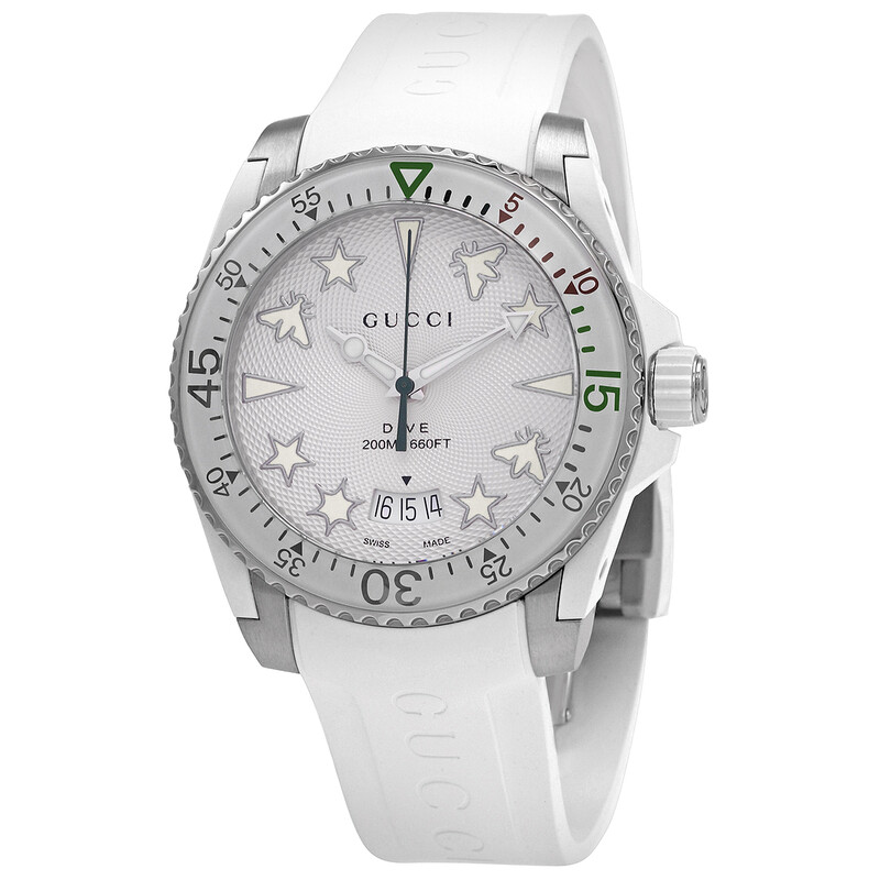 Gucci Dive Watch Quartz White Dial Men's Watch YA136337