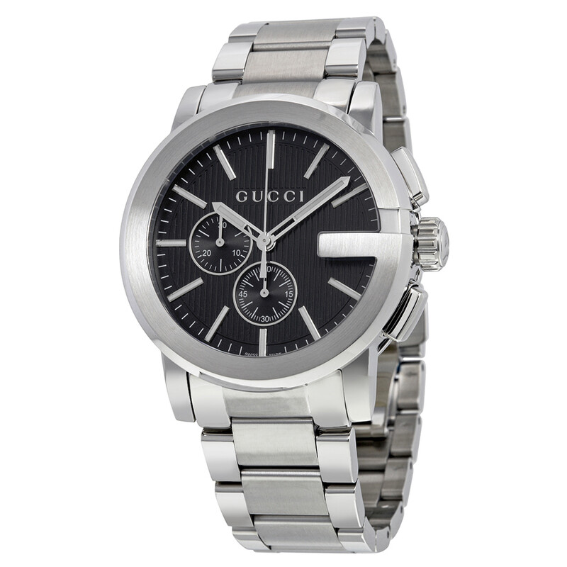 Gucci G-Chrono Black Dial Stainless Steel Men's Watch YA101204
