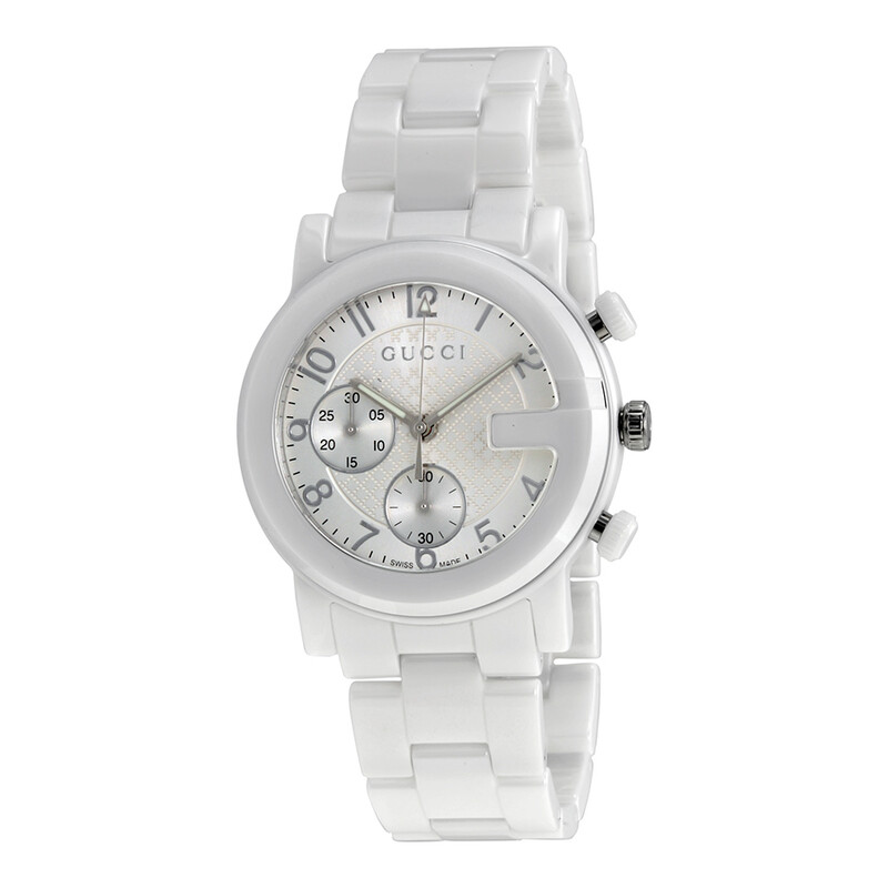 Gucci G-Chrono Chronograph White Dial White Ceramic Men's Watch