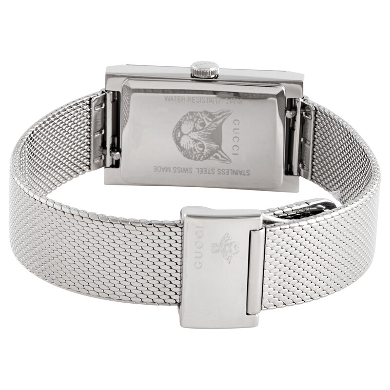 Gucci G-Frame Quartz Green and Red Web Mother of Pearl Dial Ladies