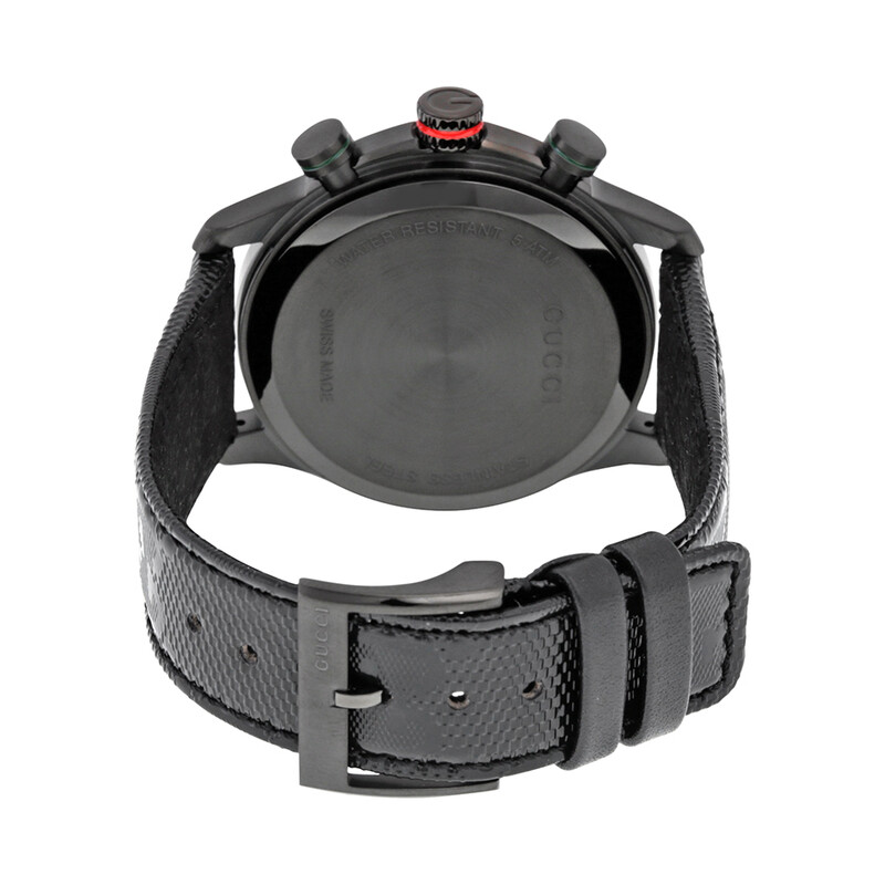 Gucci G-Timeless Chronograph Black Dial Black Fabric Men's Watch