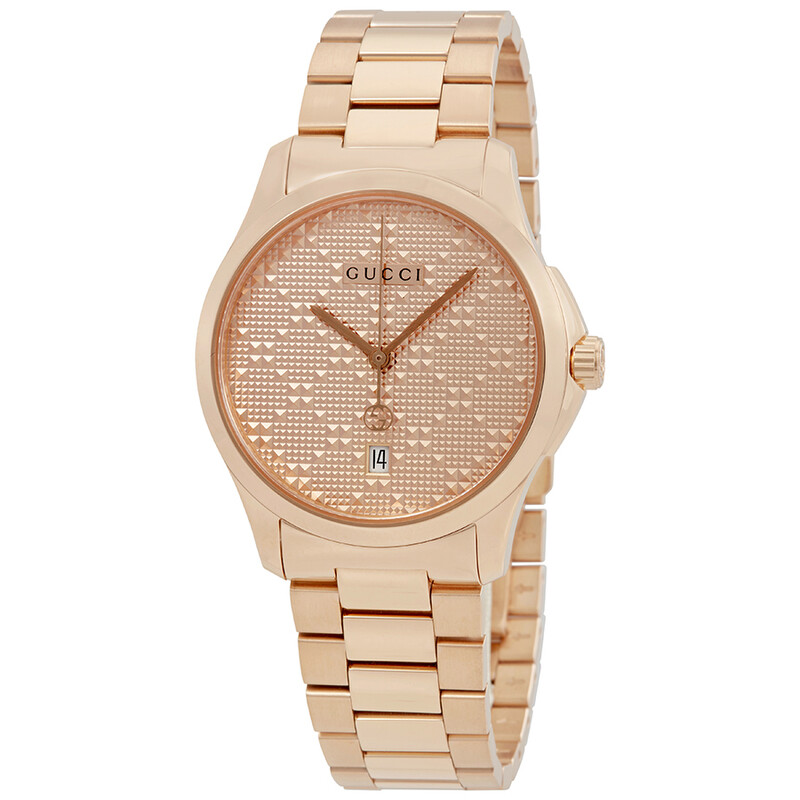 Gucci G-Timeless Rose Gold Dial Ladies Watch YA126482 731903388505