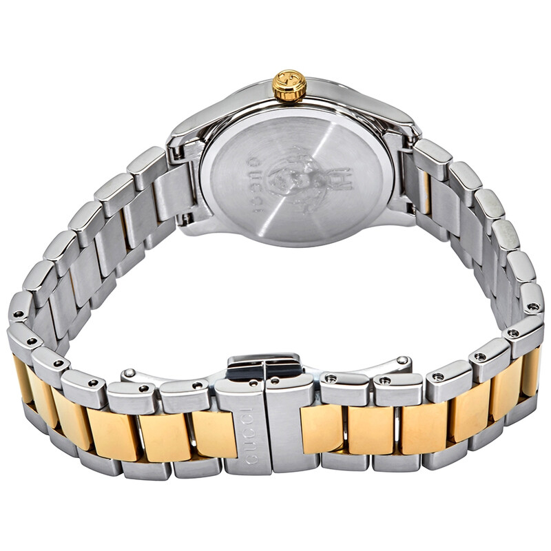 Gucci G-Timeless Quartz Silver Dial Two-tone Ladies Watch YA126596
