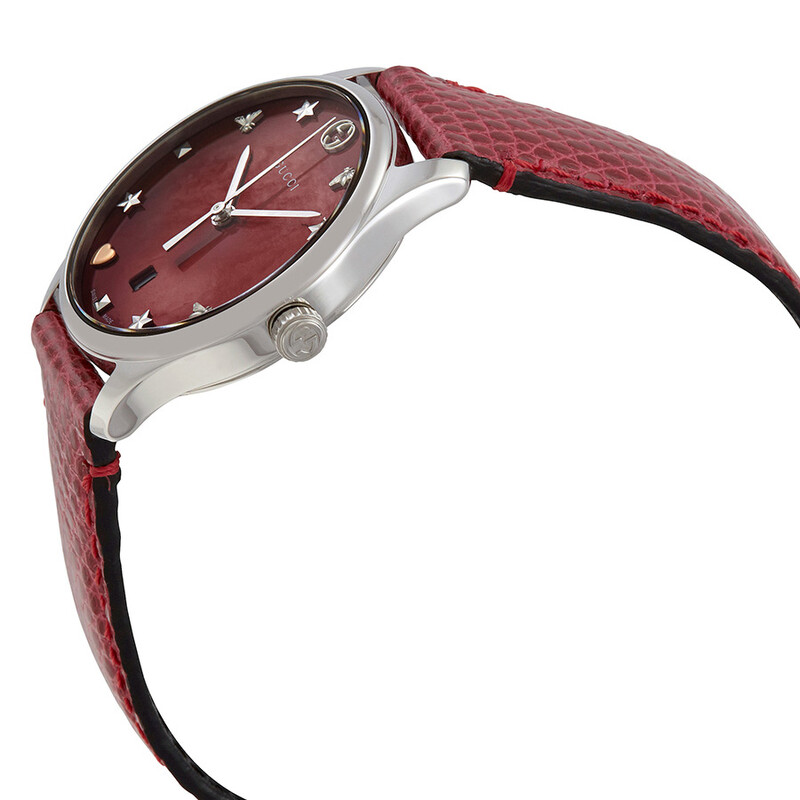Gucci G-Timeless Red Mother of Pearl Dial Ladies Watch YA126584