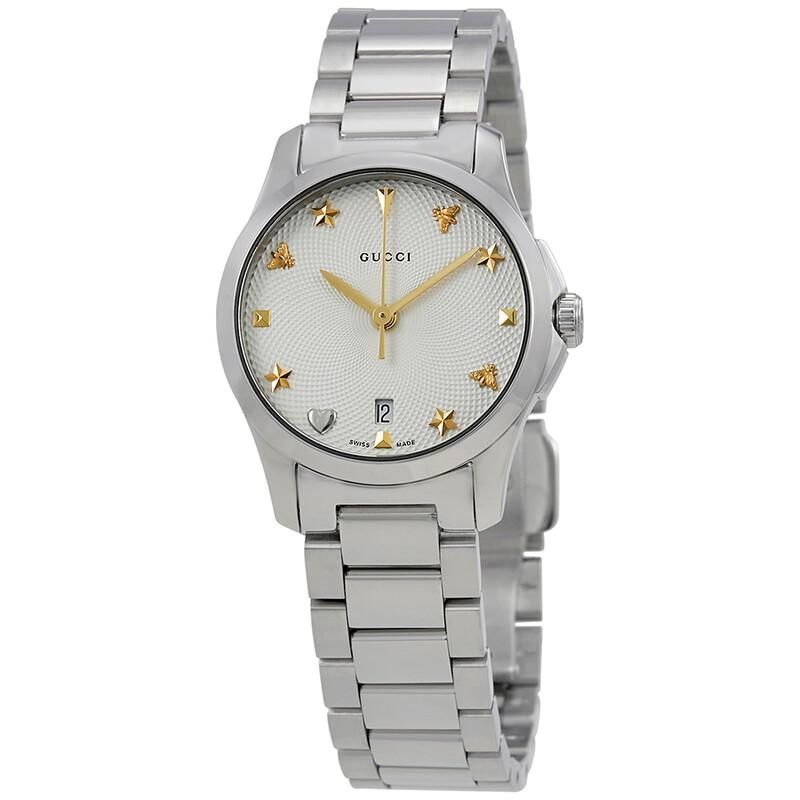 Gucci G-Timeless Silver Dial Stainless Steel Ladies Watch  display picture 1